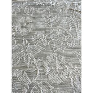 Vintage Upholstery Fabric Piece 46x49" Woven Hibiscus Floral Jacquard